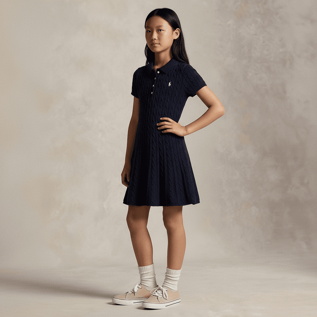 Cable Knit Polo Dress generated output