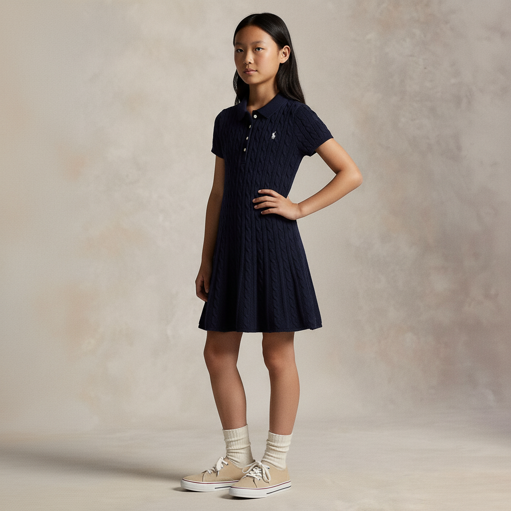 Cable Knit Polo Dress generated output